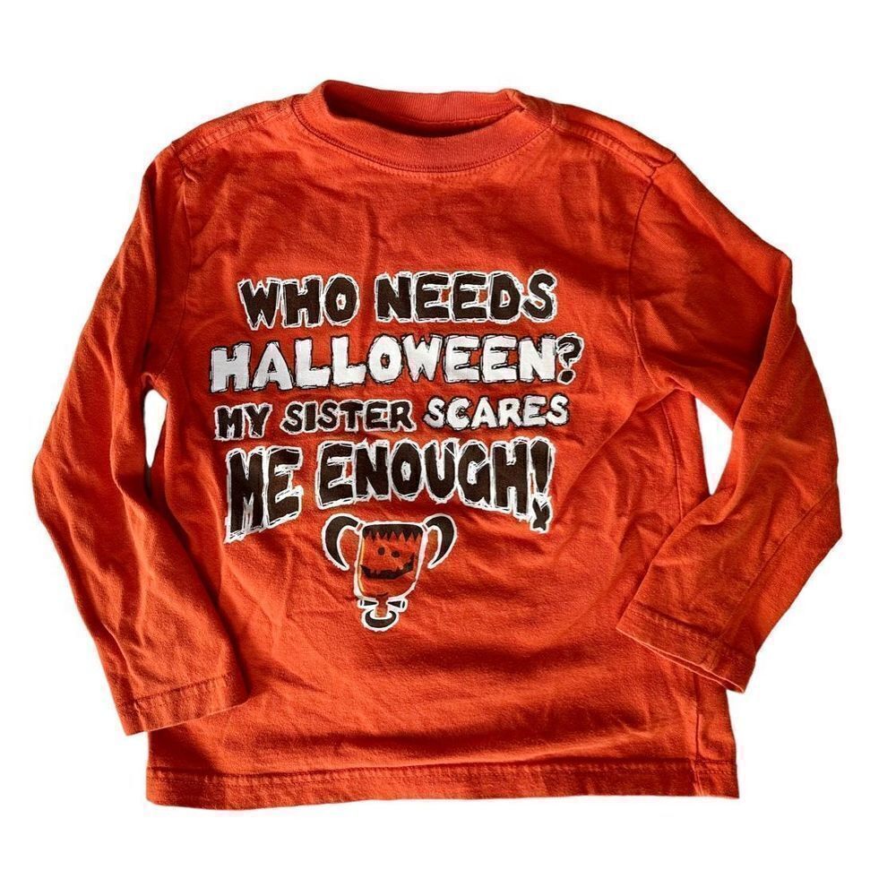 Halloween Sibling Long-sleeve T-Shirt, Sz:4/5 - Picture 1 of 4